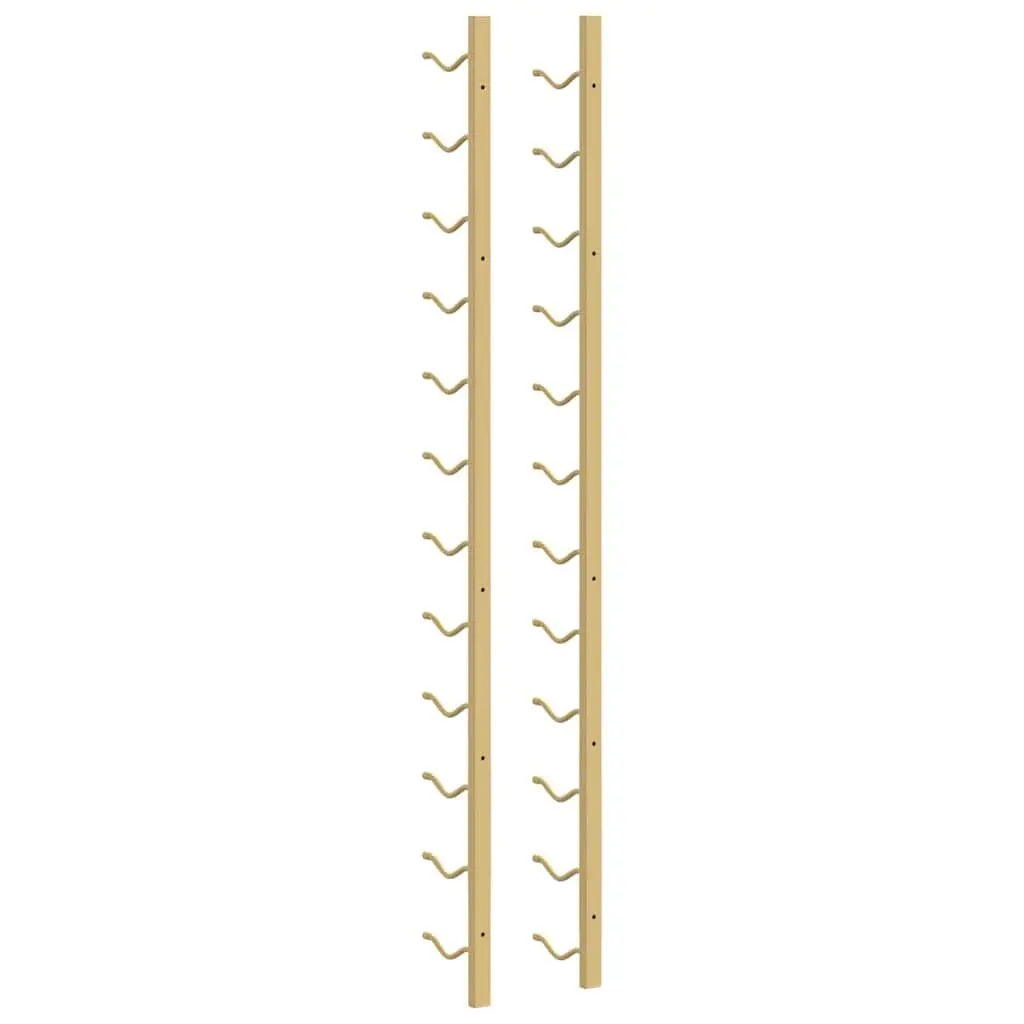 Wall Mounted Wine Rack for Home Bar Gold Iron Set of 2