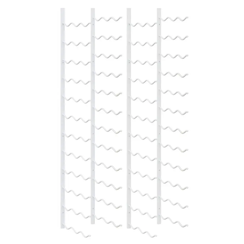 Wall Mounted Wine Rack Set 2 pcs White Iron Storage Organizer 36 Bottles