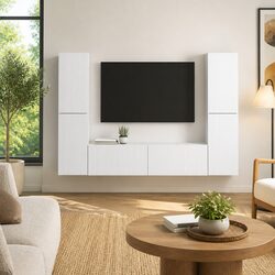 Specifications of the 6-Piece White TV Cabinet Set