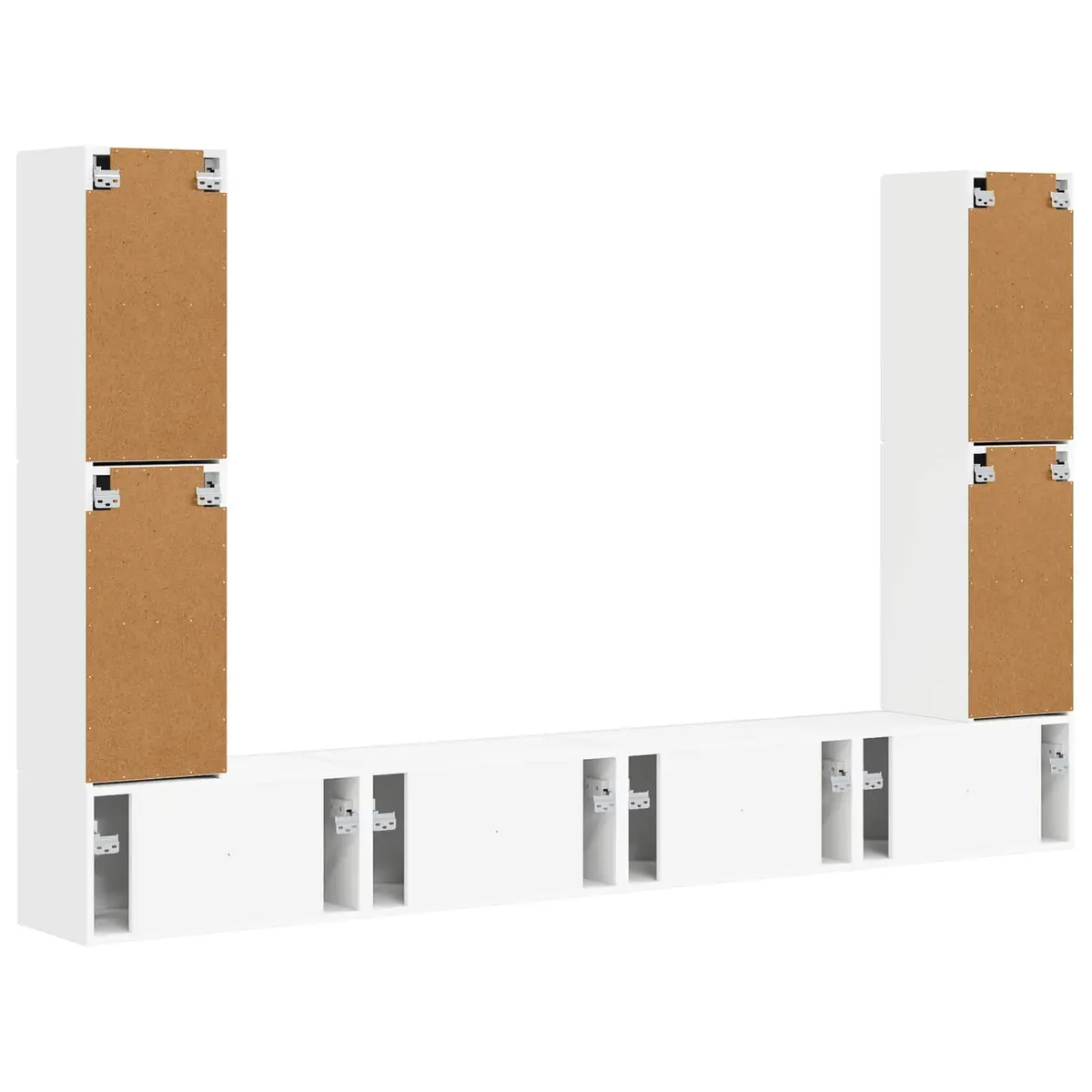 8-Piece White Entertainment Storage Cabinet