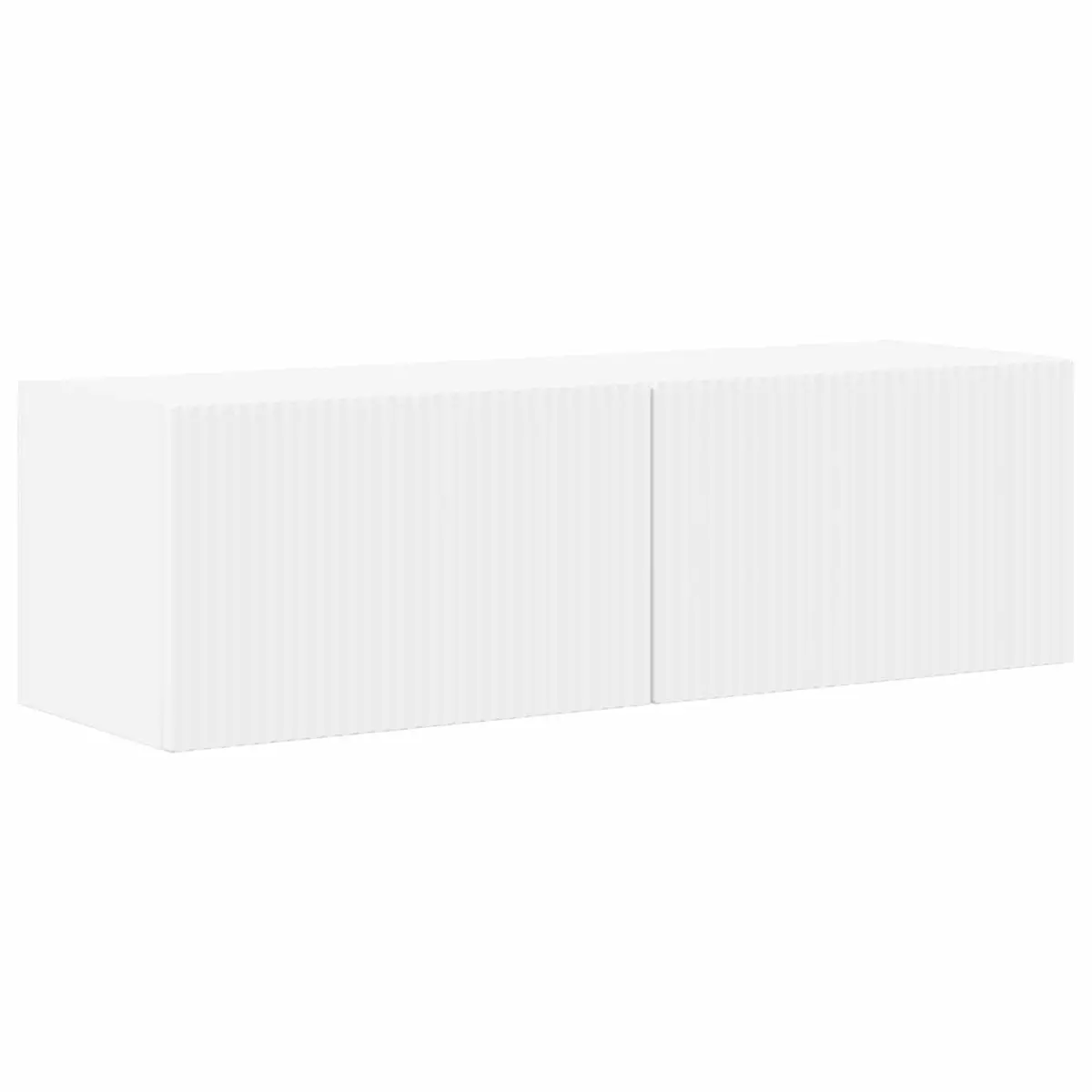 TV Cabinet 8 pcs White Wall Mounted Media Unit Storage Cabinet Living Room