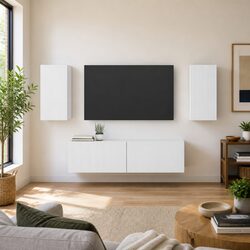 Specifications of 4-Piece White TV Cabinet Storage Unit