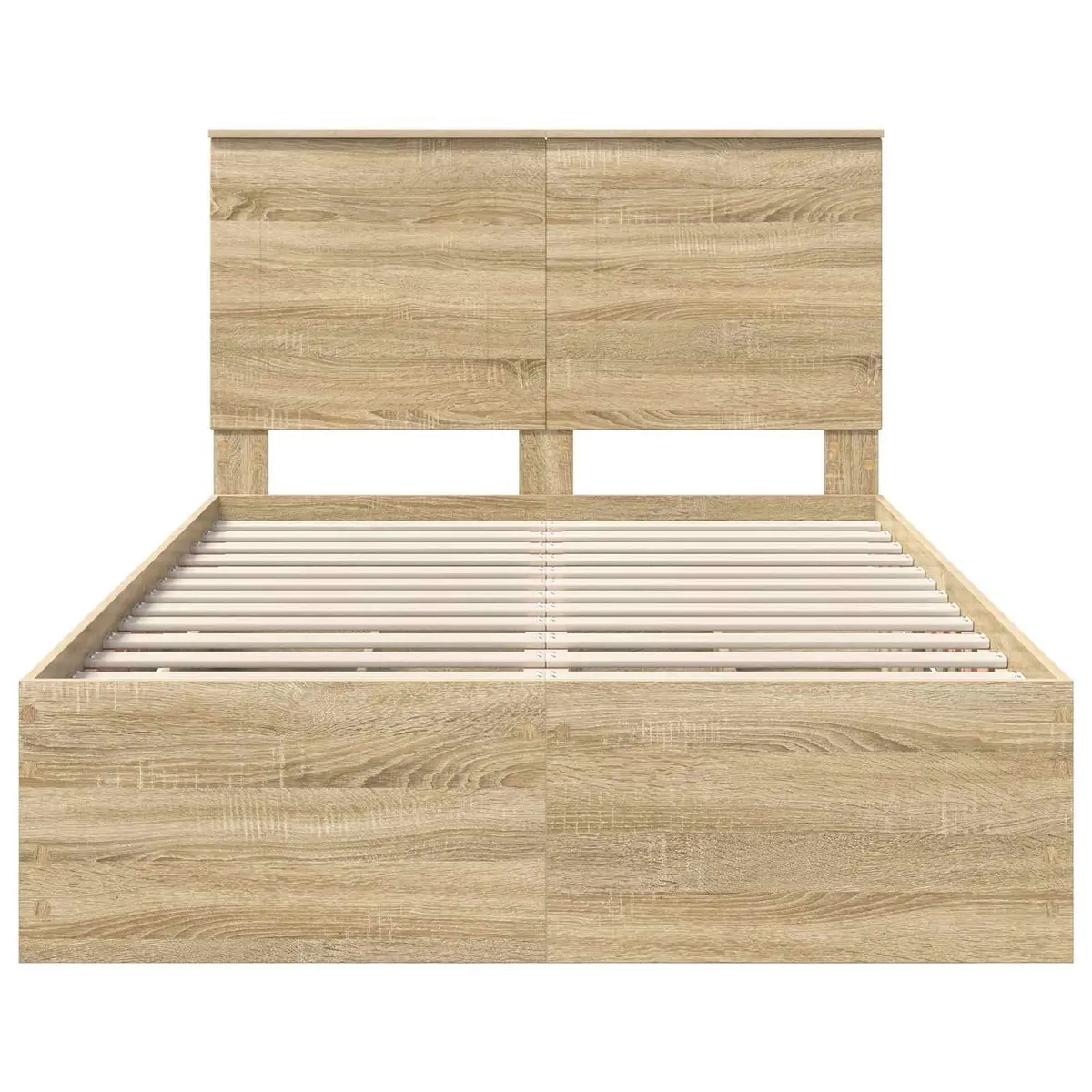 Bed Frame with Storage Drawer Sonoma Oak 135 x 190 cm Engineered Wood Modern