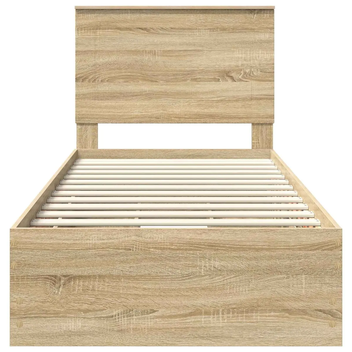 Bed Frame with Storage Drawer Sonoma Oak 90 x 190 cm Engineered Wood Modern