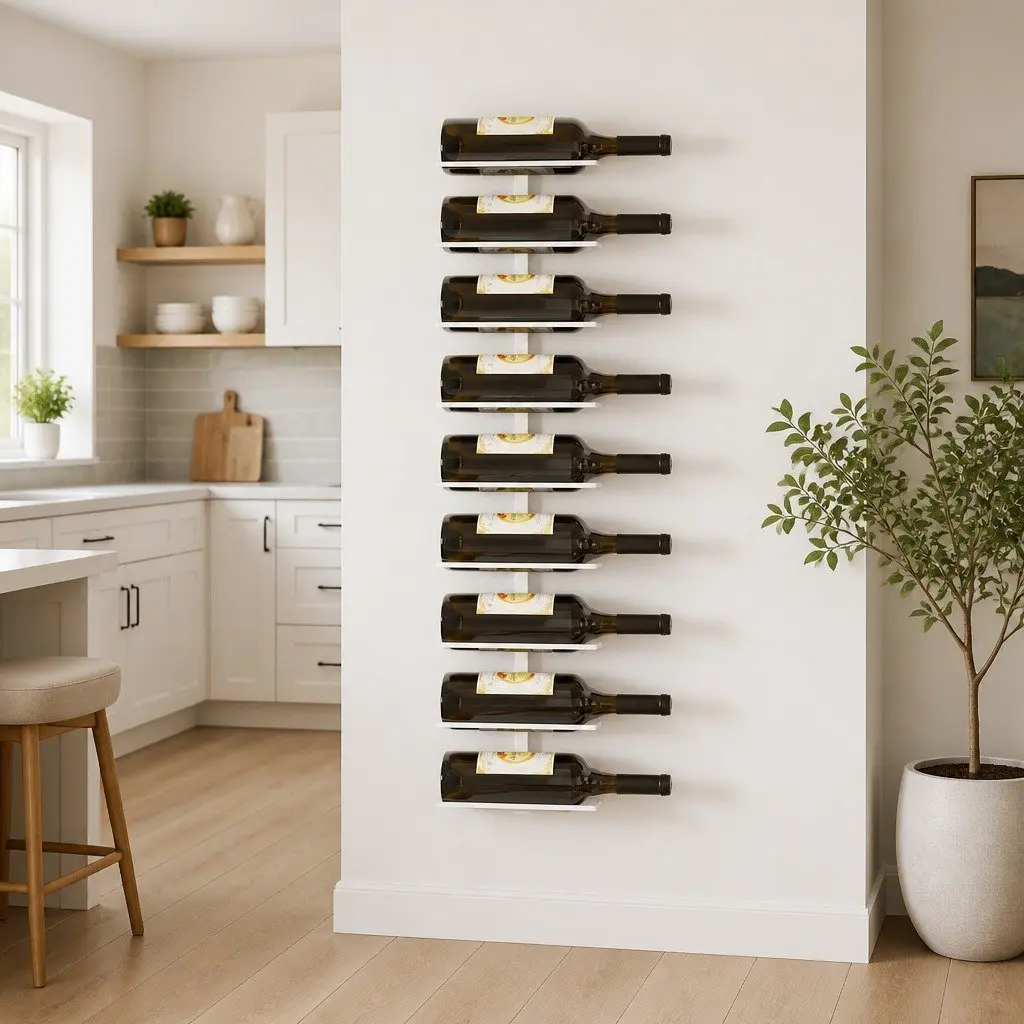 9 Bottle Wall-Mounted Wine Rack