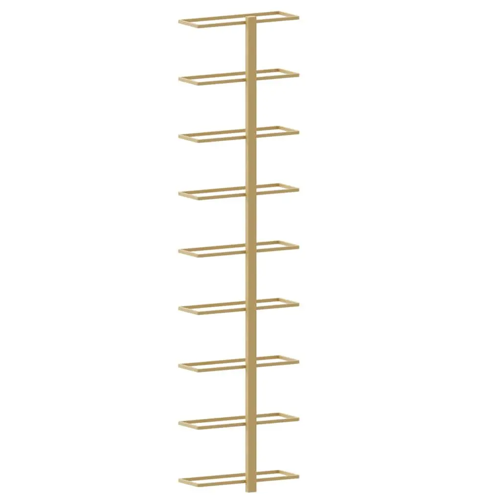 Wall-mounted Wine Rack Kitchen Pantry Bar 9 Bottles Gold Iron Storage Organiser