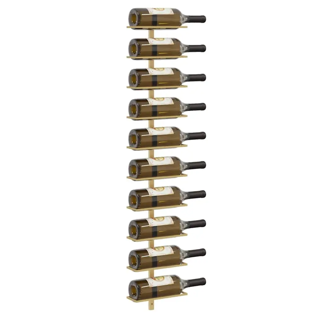 10-Bottle Gold Metal Wall-mounted Wine Rack