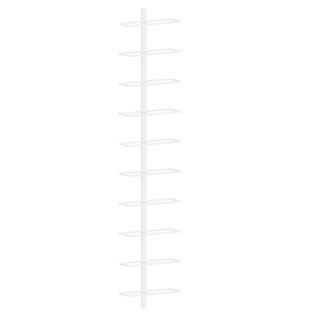 Wall-mounted Wine Rack Kitchen White Metal 10 Bottle Holder Set of 2