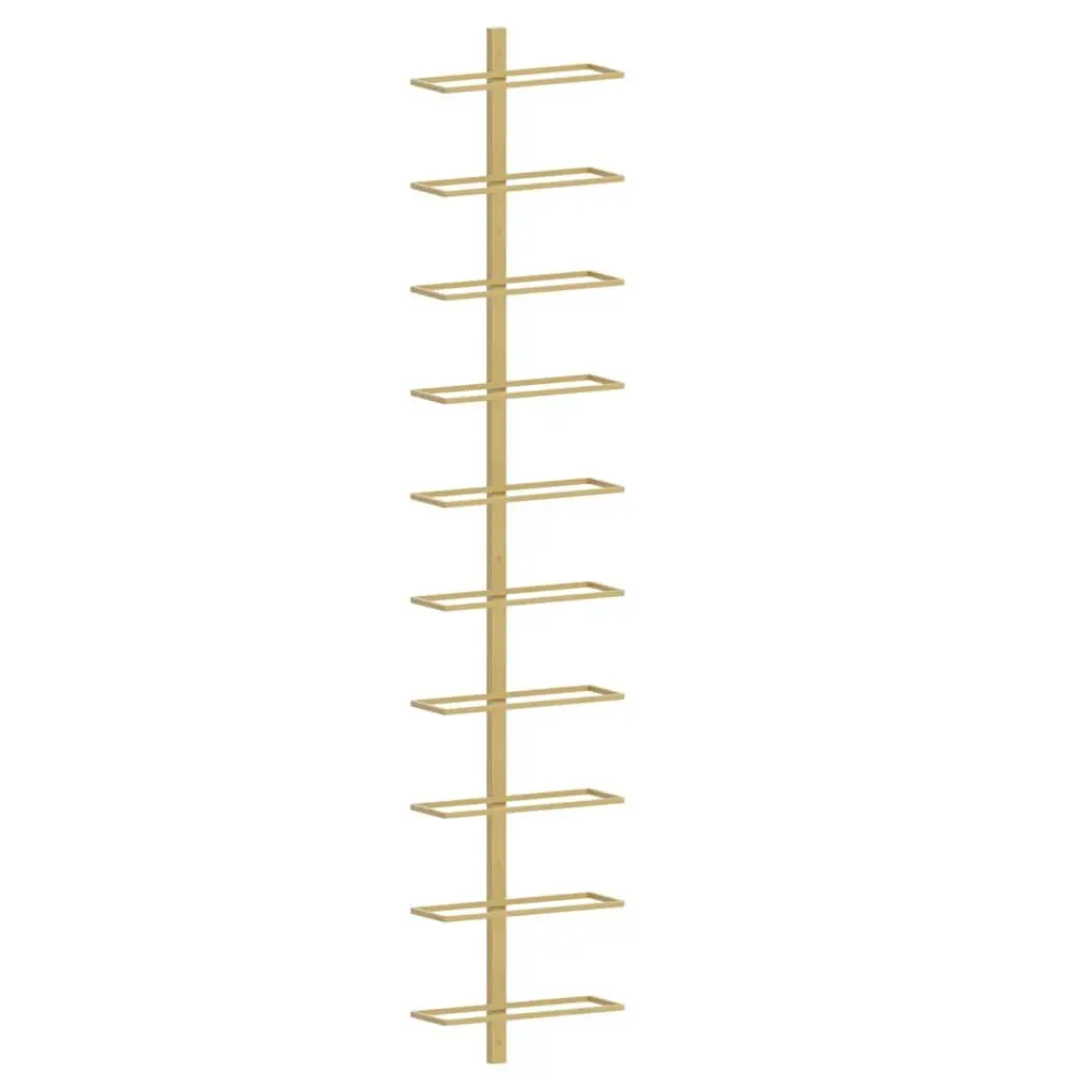 Wall-mounted Wine Rack Kitchen Organizer Gold Metal 10 Bottle Holder 2 Piece