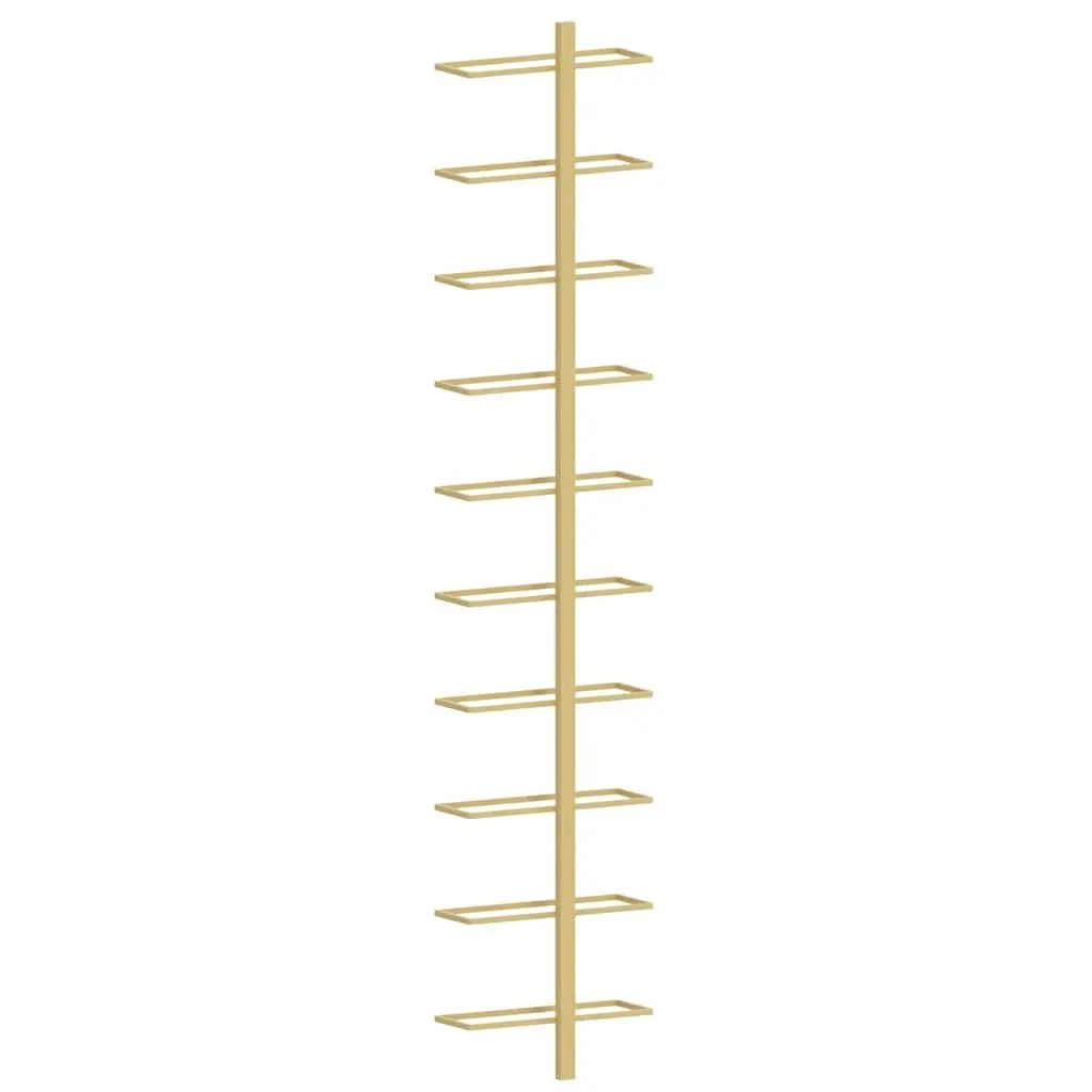 Wall-mounted Wine Rack Kitchen Organizer Gold Metal 10 Bottle Holder 2 Piece