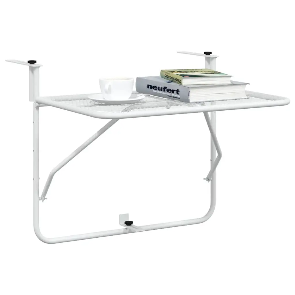 White Foldable Balcony Table