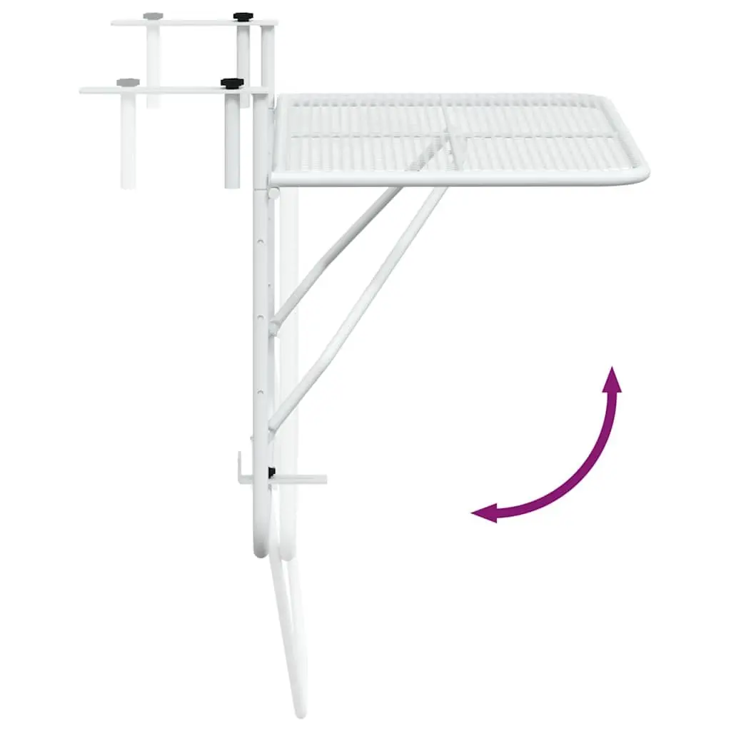 White Foldable Balcony Table