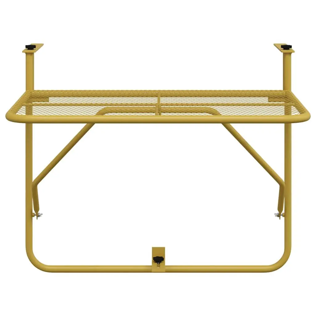 Balcony Table Foldable Outdoor Patio Coffee Side Table 60x40cm Gold Steel