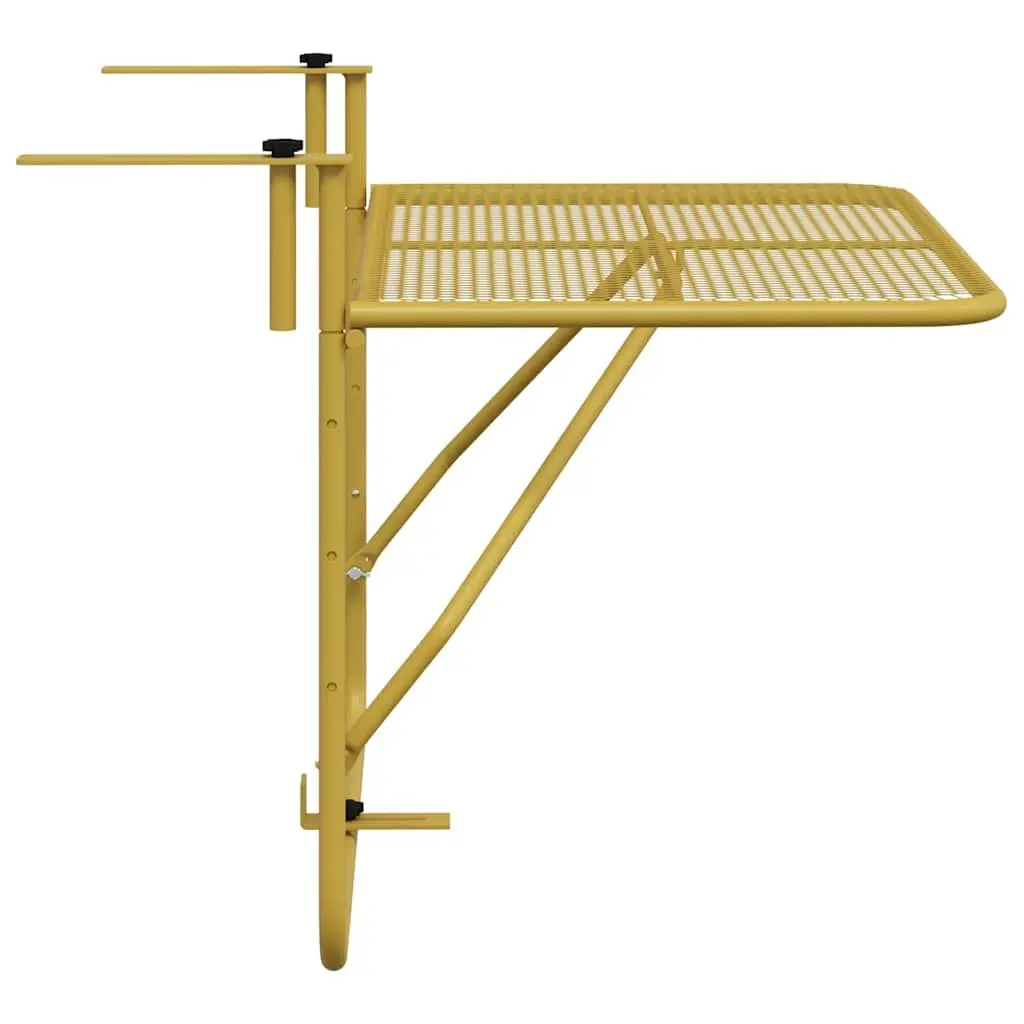 Balcony Table Foldable Outdoor Patio Coffee Side Table 60x40cm Gold Steel