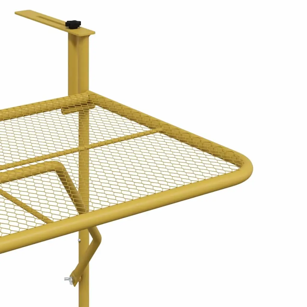 Balcony Table Foldable Outdoor Patio Coffee Side Table 60x40cm Gold Steel