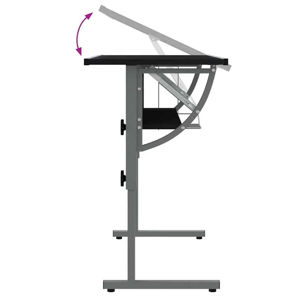 Craft Desk Adjustable Angle Tilt Desktop with Shelf Magazine Rack Home Office