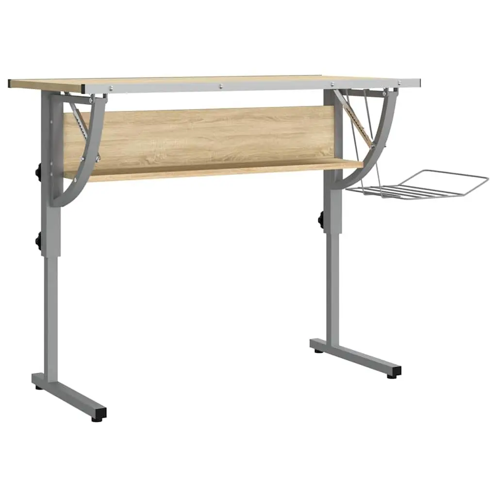 Craft Desk Adjustable Drawing Table for Home Office Study 110 x 53 x 58-87 cm