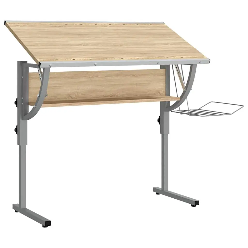 Craft Desk Adjustable Drawing Table for Home Office Study 110 x 53 x 58-87 cm