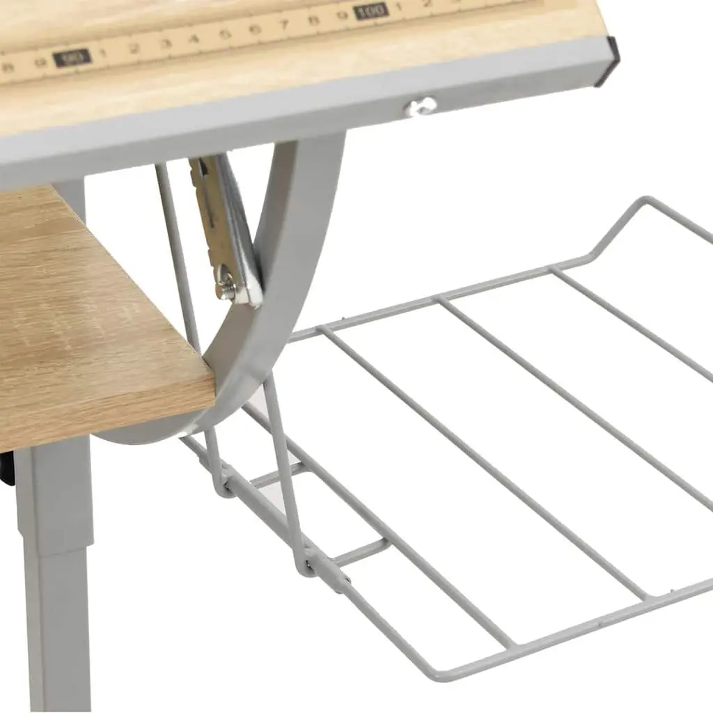 Craft Desk Adjustable Drawing Table for Home Office Study 110 x 53 x 58-87 cm