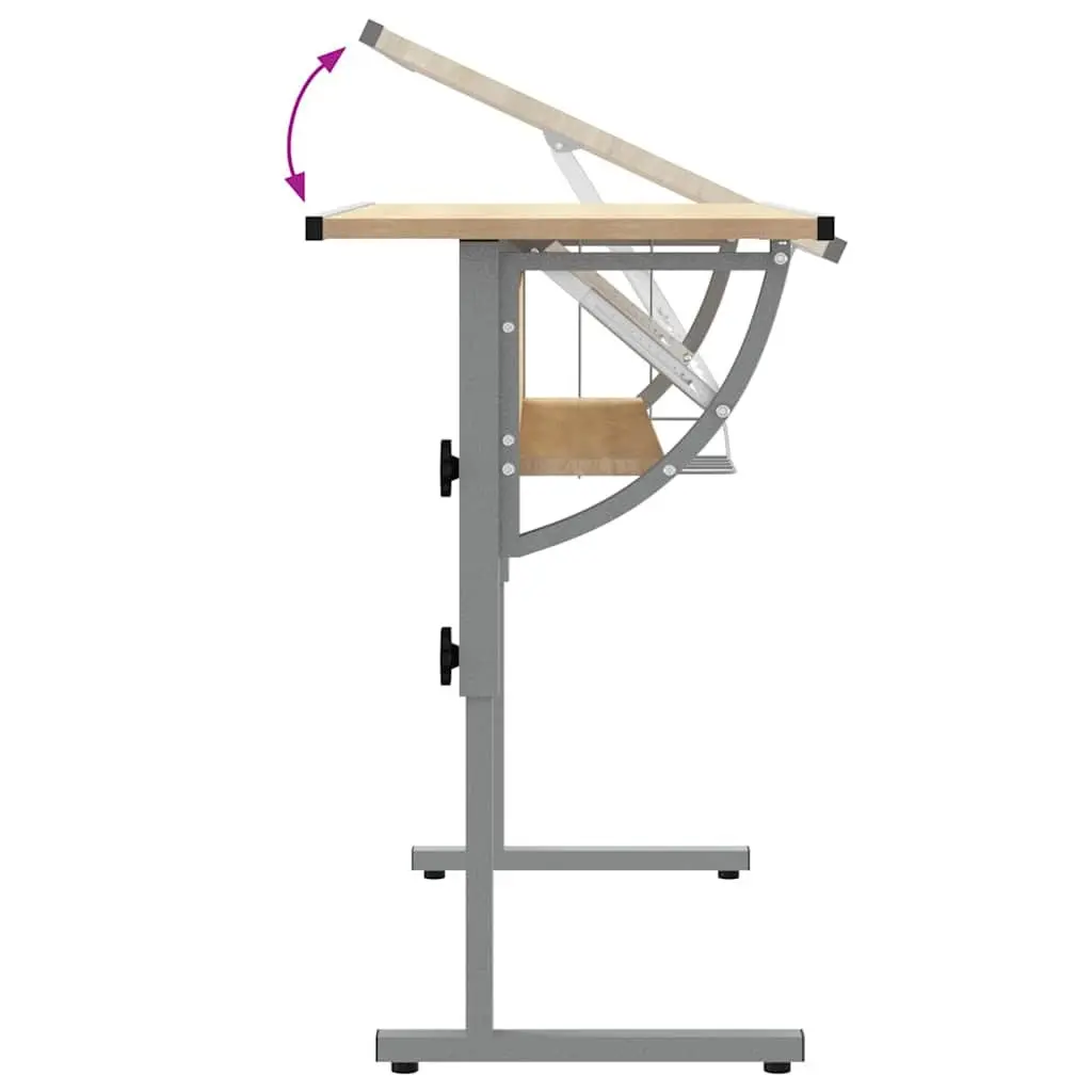 Craft Desk Adjustable Drawing Table for Home Office Study 110 x 53 x 58-87 cm