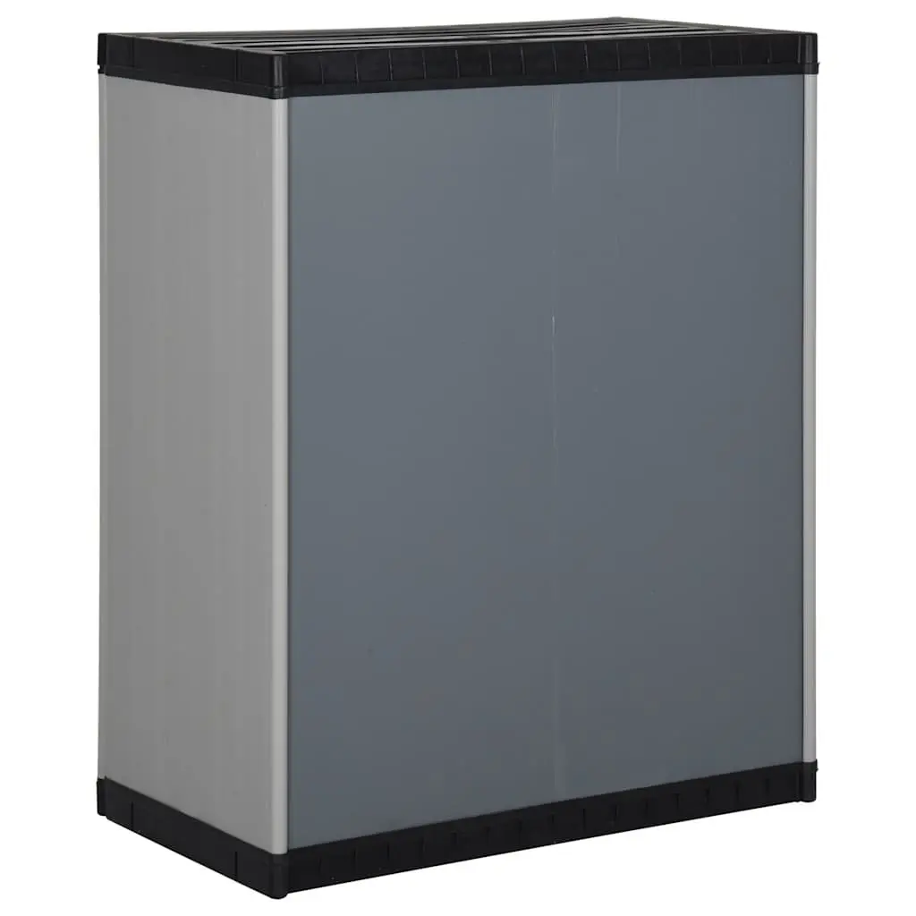 Garden Storage Cabinet Grey with 1 Shelf Outdoor Patio Deck Lockable Organiser