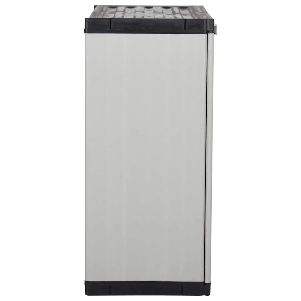 Garden Storage Cabinet Grey with 1 Shelf Outdoor Patio Deck Lockable Organiser