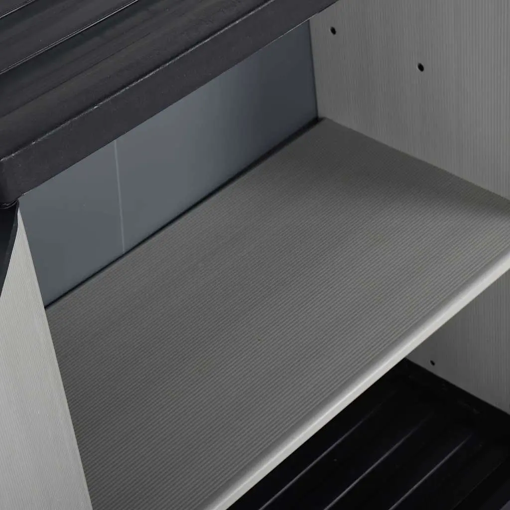 Garden Storage Cabinet Grey with 1 Shelf Outdoor Patio Deck Lockable Organiser