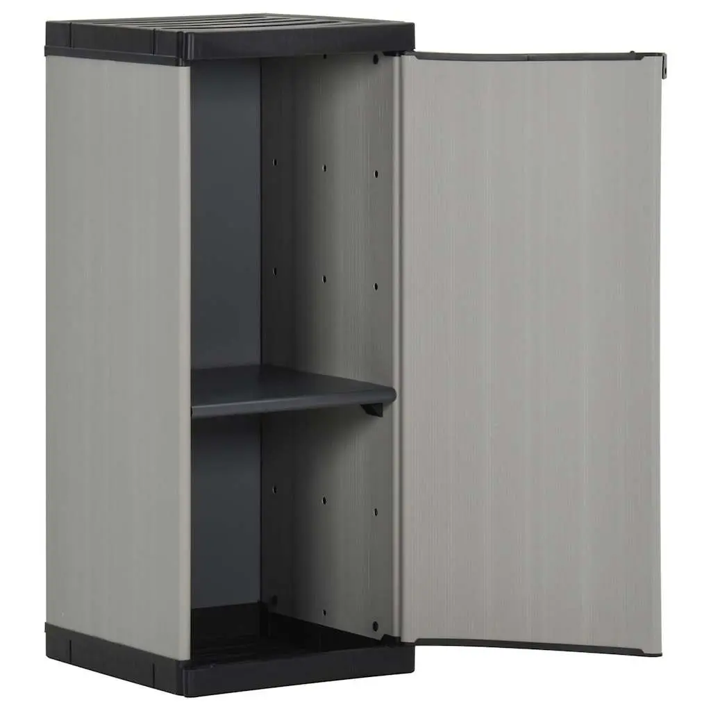 Garden Storage Cabinet with Shelf Outdoor Patio Organiser Grey Black 35x40x85cm