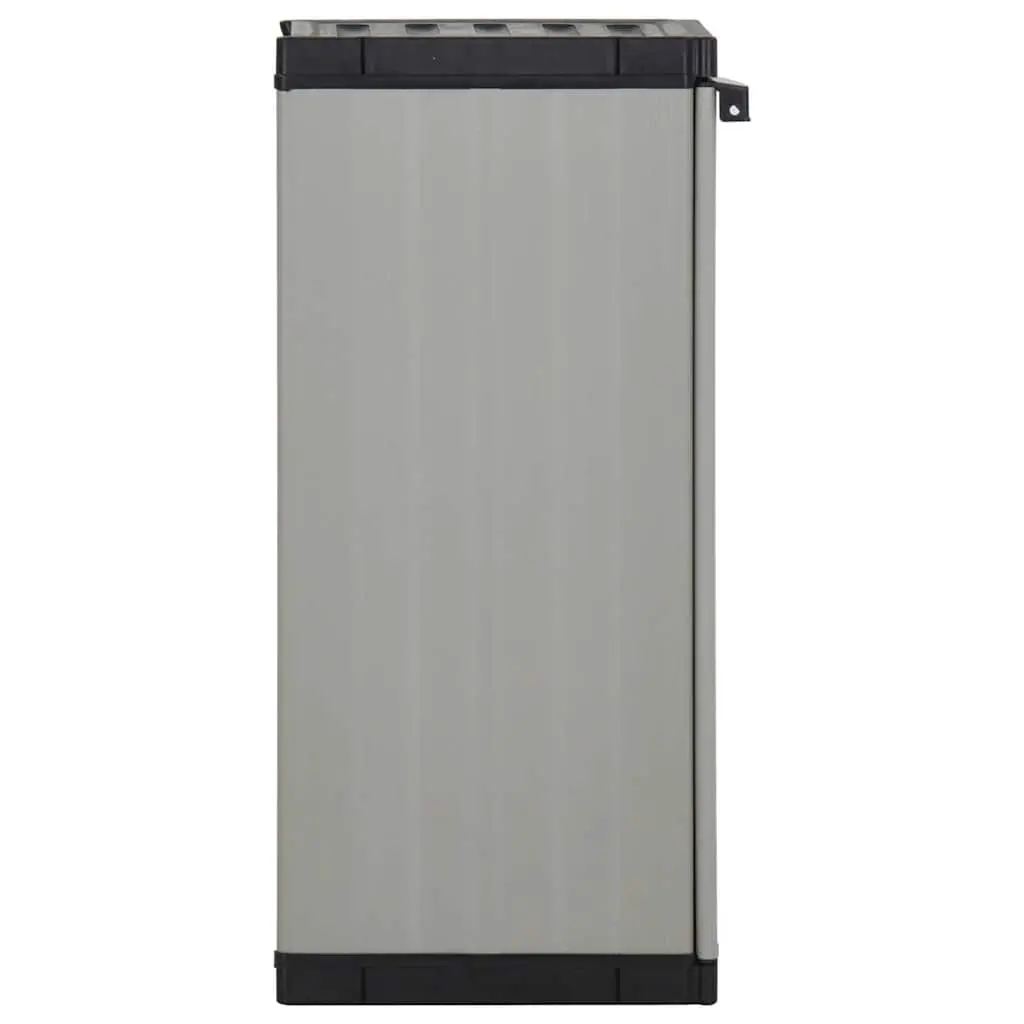 Garden Storage Cabinet with Shelf Outdoor Patio Organiser Grey Black 35x40x85cm