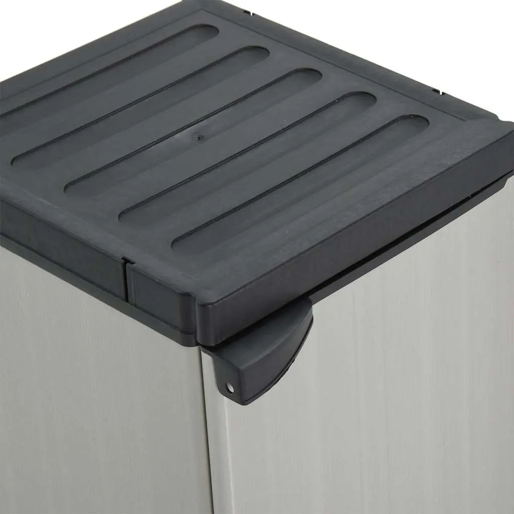 Garden Storage Cabinet with Shelf Outdoor Patio Organiser Grey Black 35x40x85cm