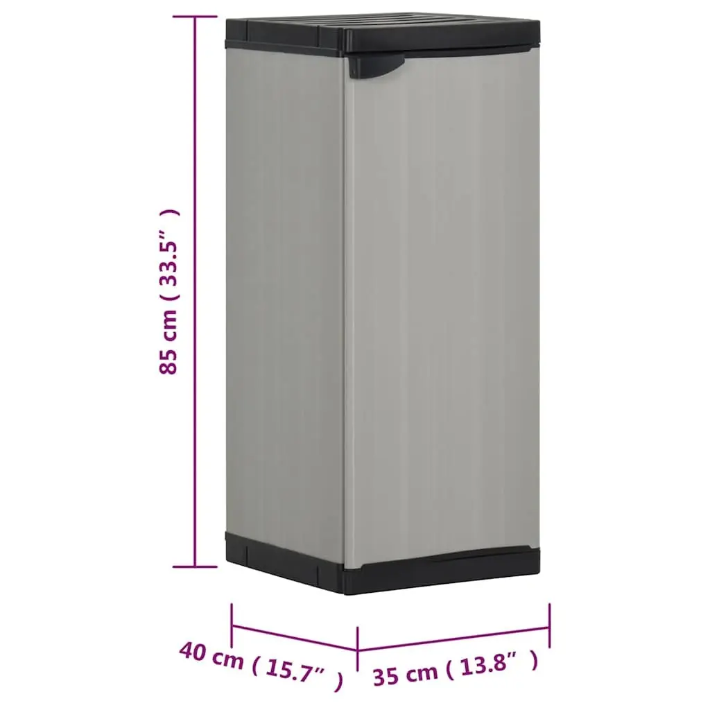 Garden Storage Cabinet with Shelf Outdoor Patio Organiser Grey Black 35x40x85cm
