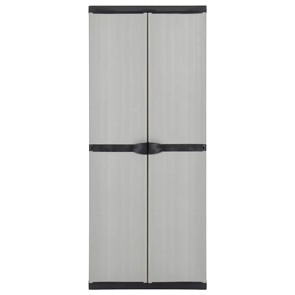 Garden Storage Cabinet Outdoor Patio Balcony 3 Shelf Grey Black