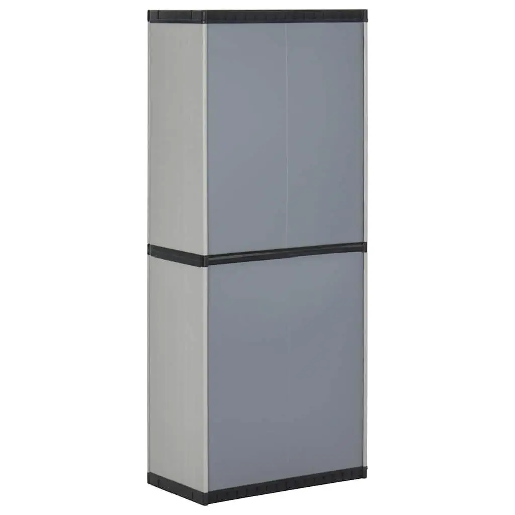 Garden Storage Cabinet Outdoor Patio Balcony 3 Shelf Grey Black