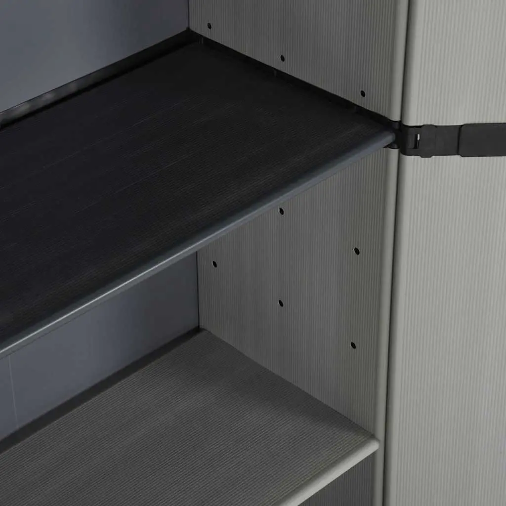 Garden Storage Cabinet Outdoor Patio Balcony 3 Shelf Grey Black