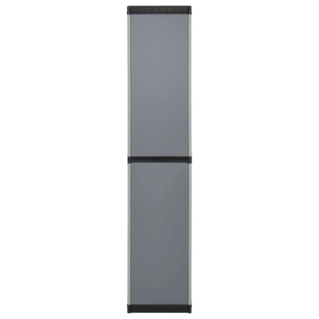 Garden Storage Cabinet Outdoor Patio Balcony 3 Shelves Grey Black