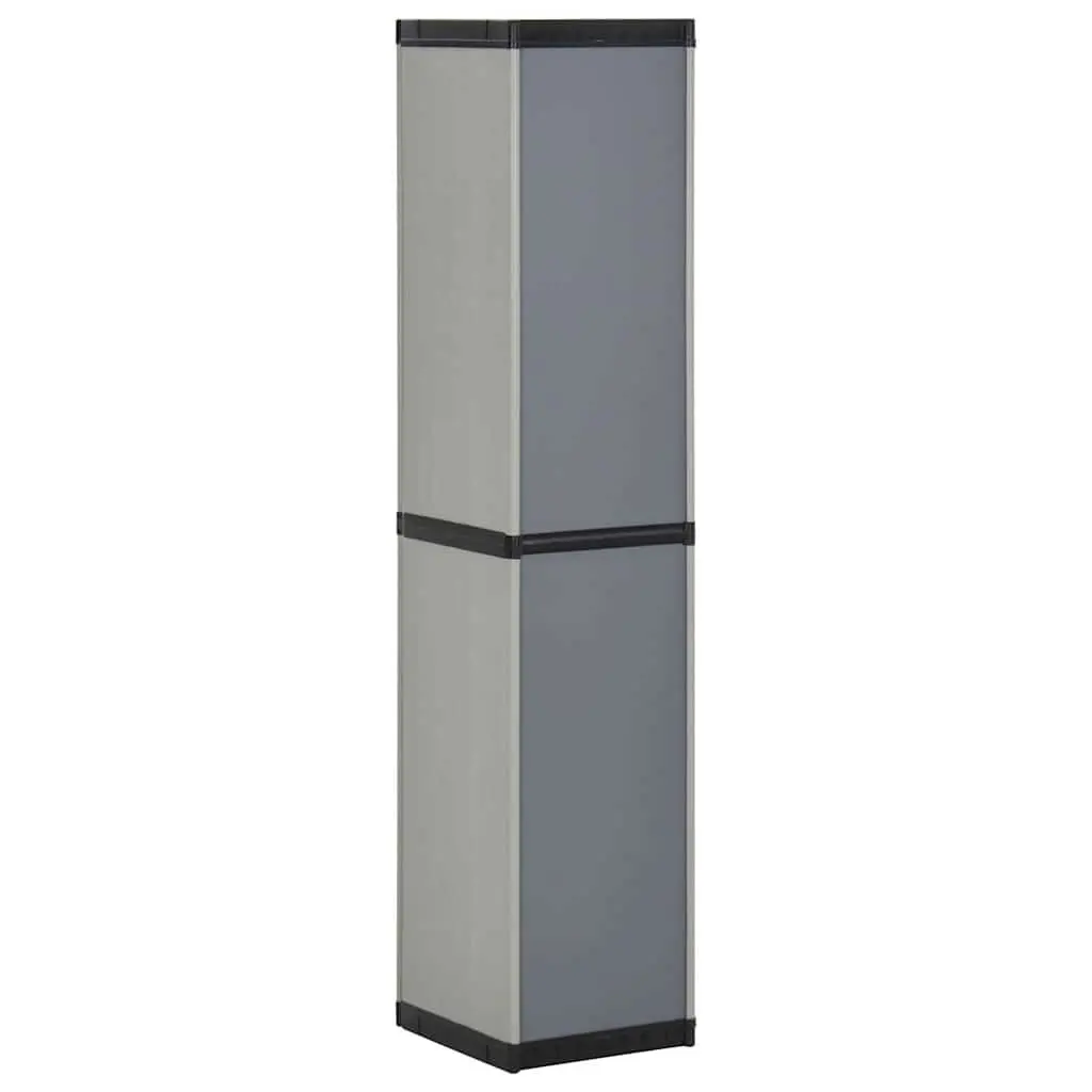 Garden Storage Cabinet Outdoor Patio Balcony 3 Shelves Grey Black