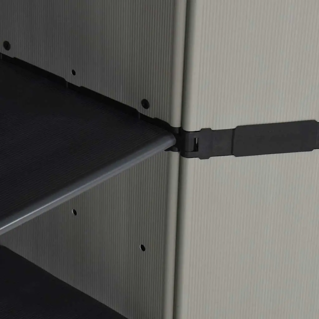 Garden Storage Cabinet Outdoor Patio Balcony 3 Shelves Grey Black