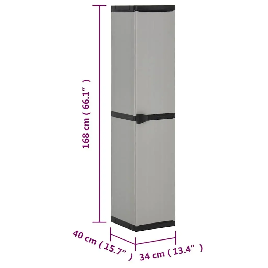 Garden Storage Cabinet Outdoor Patio Balcony 3 Shelves Grey Black