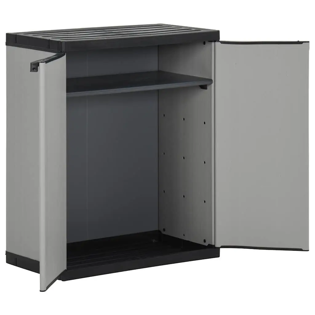 Garden Waste Cabinet Grey Black Outdoor Rubbish Bin Storage Organiser