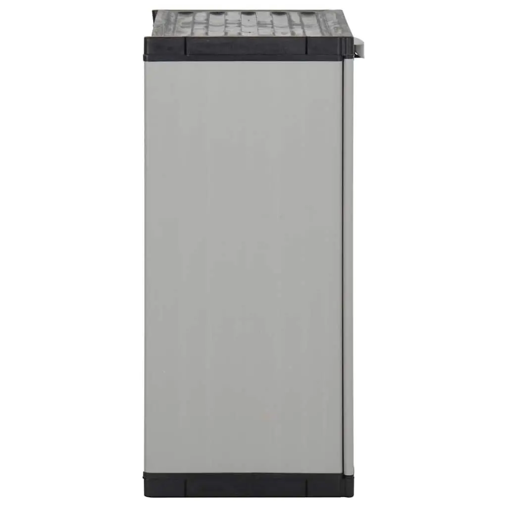 Garden Waste Cabinet Grey Black Outdoor Rubbish Bin Storage Organiser