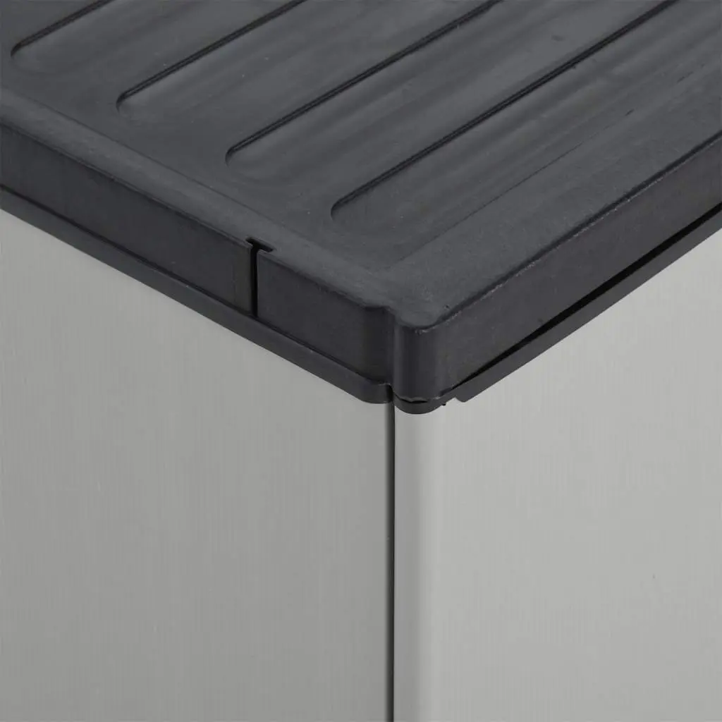 Garden Waste Cabinet Grey Black Outdoor Rubbish Bin Storage Organiser