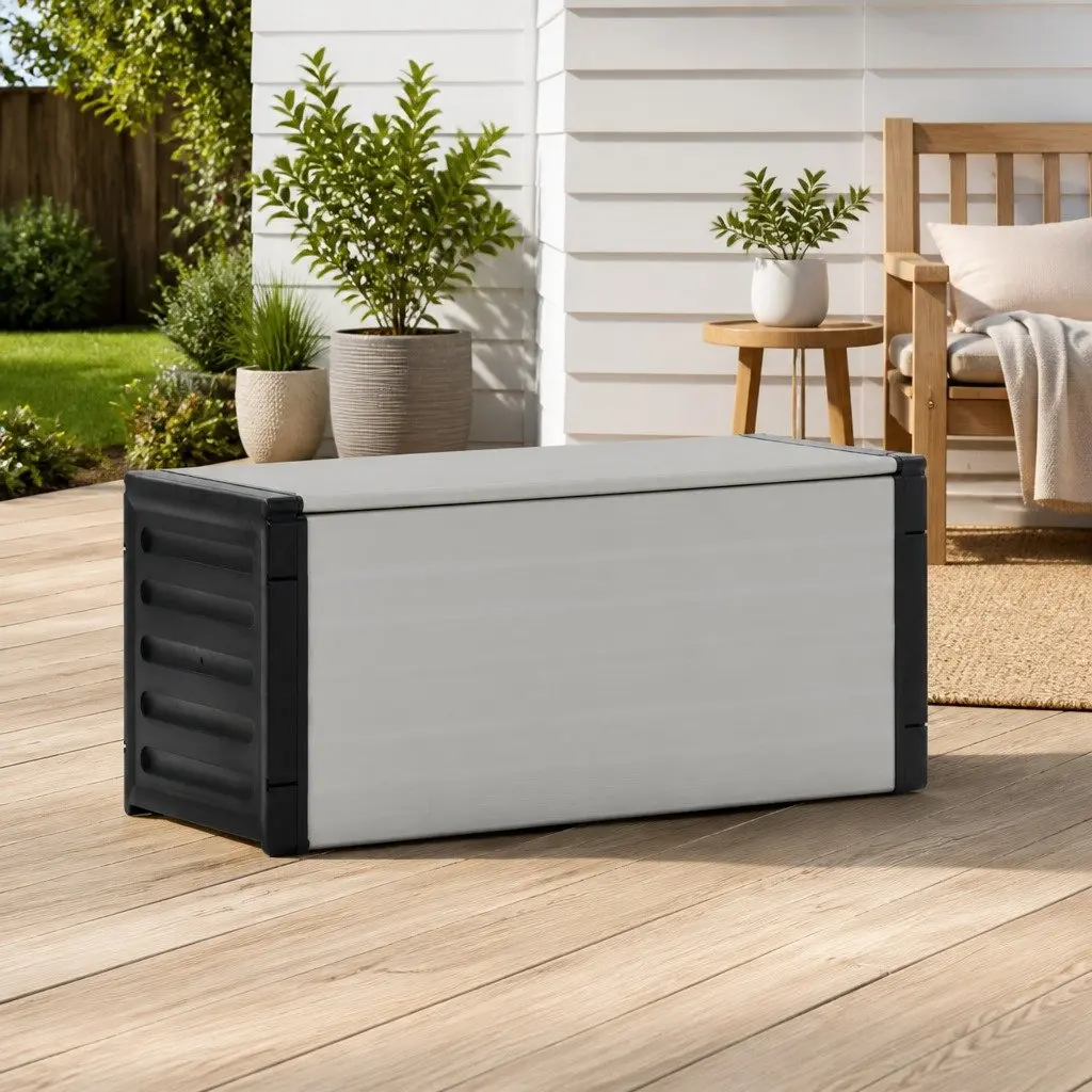 Garden Waste Basket Grey 85x34x40 cm Recycling Bin Outdoor Indoor