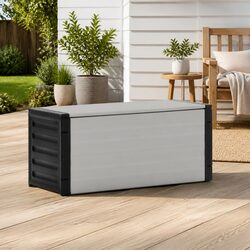 Garden Waste Basket Grey 85x34x40 cm Recycling Bin Outdoor Indoor Trash
