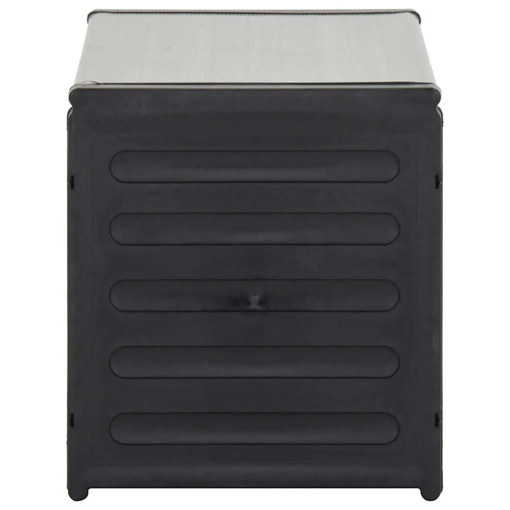 Garden Waste Basket Grey 85x34x40 cm Recycling Bin Outdoor Indoor