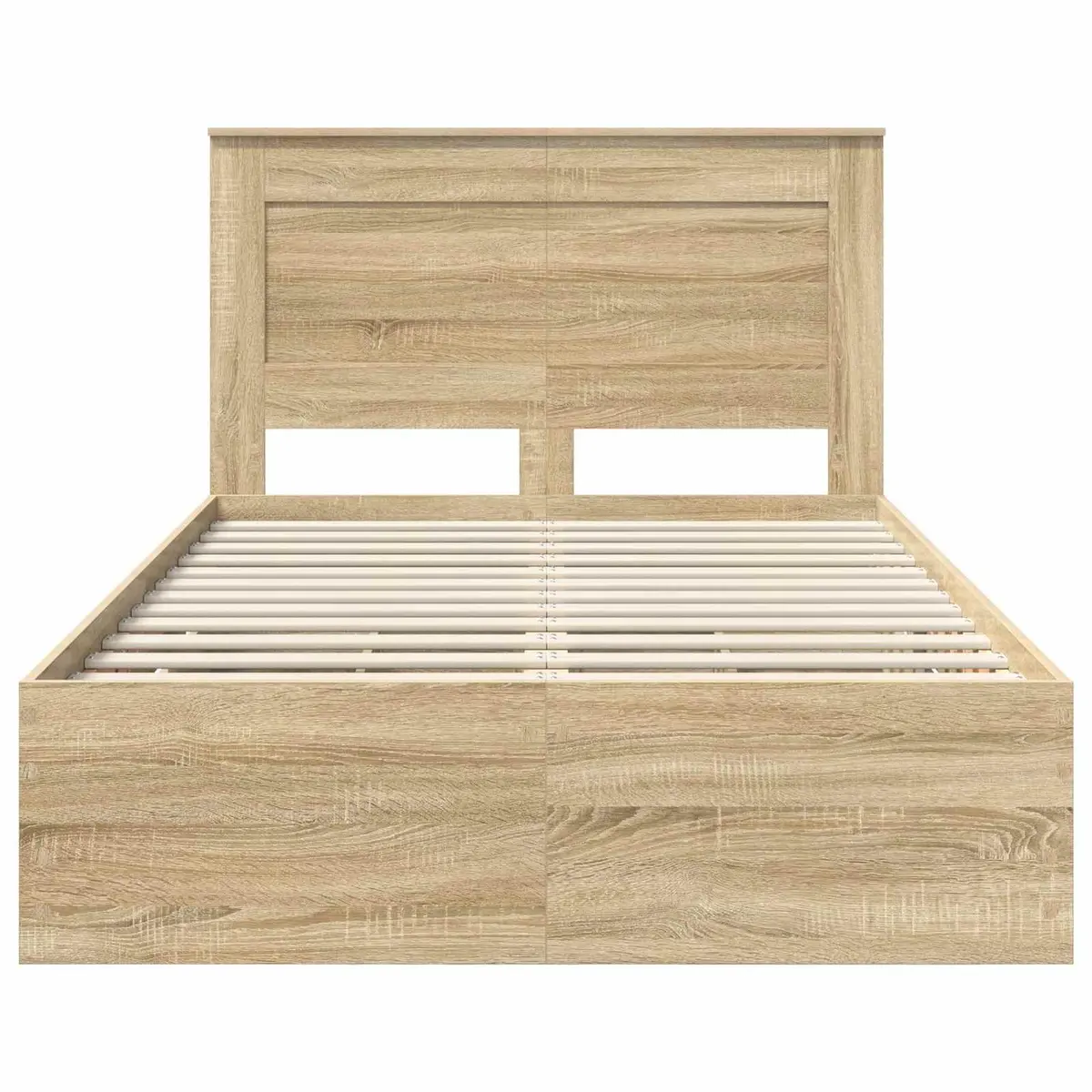 Bed Frame with Storage Drawer Sonoma Oak 135 x 190 cm Engineered Wood Modern