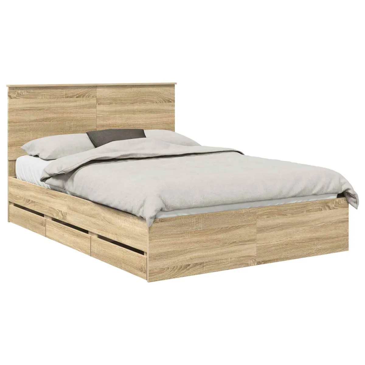 Bed Frame with Drawer Storage, Sonoma Oak