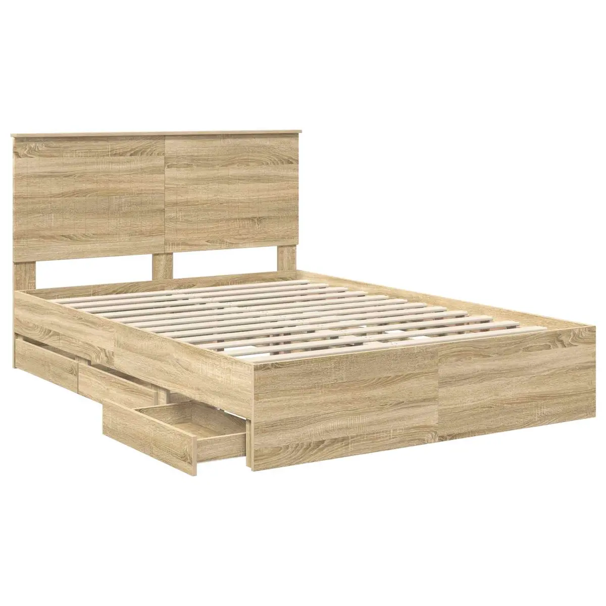 Bed Frame with Drawer Storage, Sonoma Oak