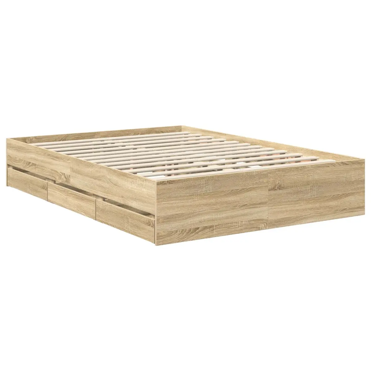 Bed Frame with Drawer Storage, Sonoma Oak