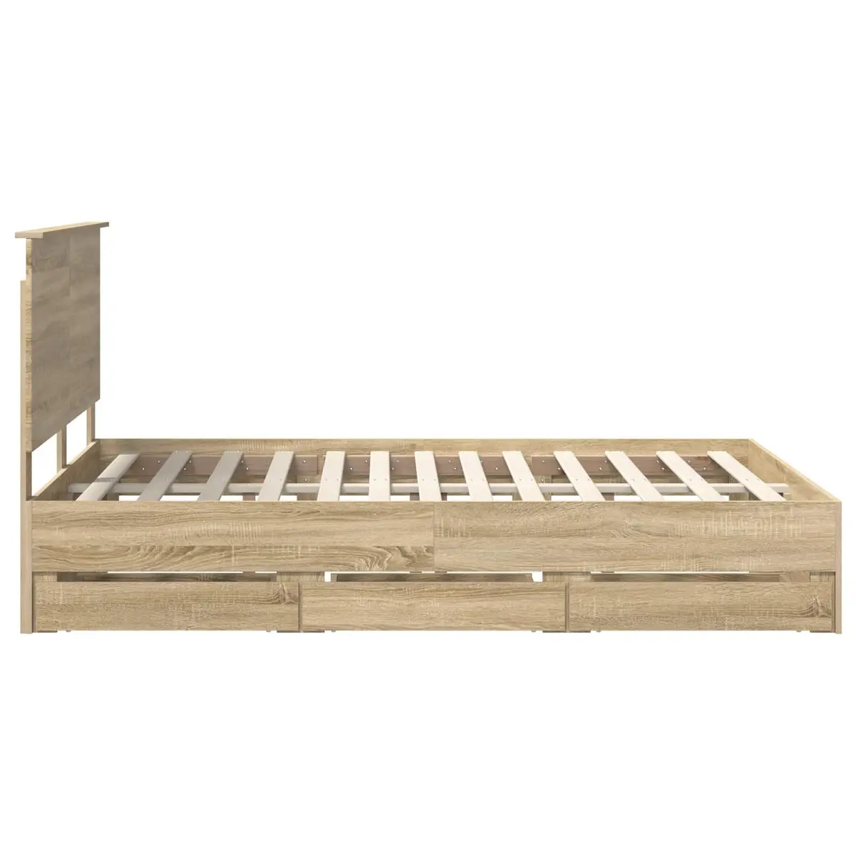 Bed Frame with Drawer Storage, Sonoma Oak