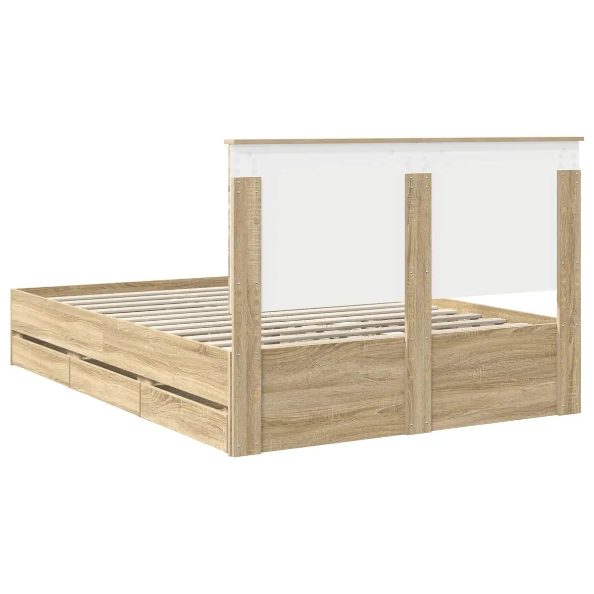 Bed Frame with Drawer Storage, Sonoma Oak